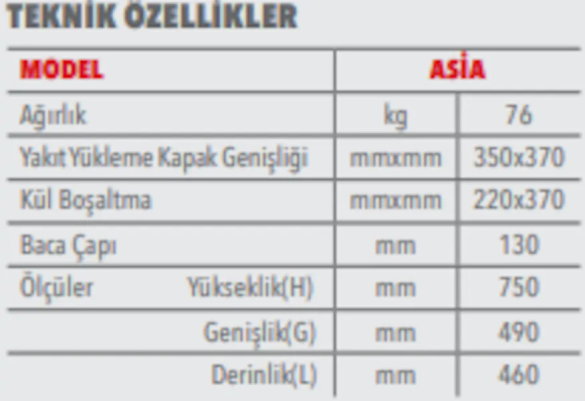 Rekor Asia Şömine Döküm Soba Odun Kömür Sobası - 10